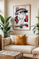 One Piece Luffy Çizgi Poster Duvar Tablosu, Anime Severlere Özel Hediye - Görsel 6