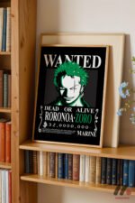 One Piece Zoro Wanted Poster Duvar Tablosu, Anime Severlere Özel Hediye - Görsel 5