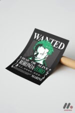 One Piece Zoro Wanted Poster Duvar Tablosu, Anime Severlere Özel Hediye - Görsel 7