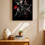 One Punch Man Siyah Poster Duvar Tablosu, Anime Severlere Özel Hediye