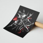 One Punch Man Siyah Poster Duvar Tablosu, Anime Severlere Özel Hediye