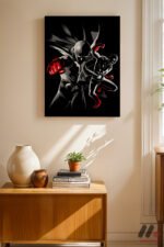 One Punch Man Siyah Poster Duvar Tablosu, Anime Severlere Özel Hediye - Görsel 2