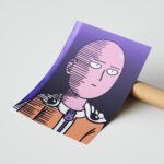 One Punch Man Saitama Poster Duvar Tablosu, Anime Severlere Özel Hediye