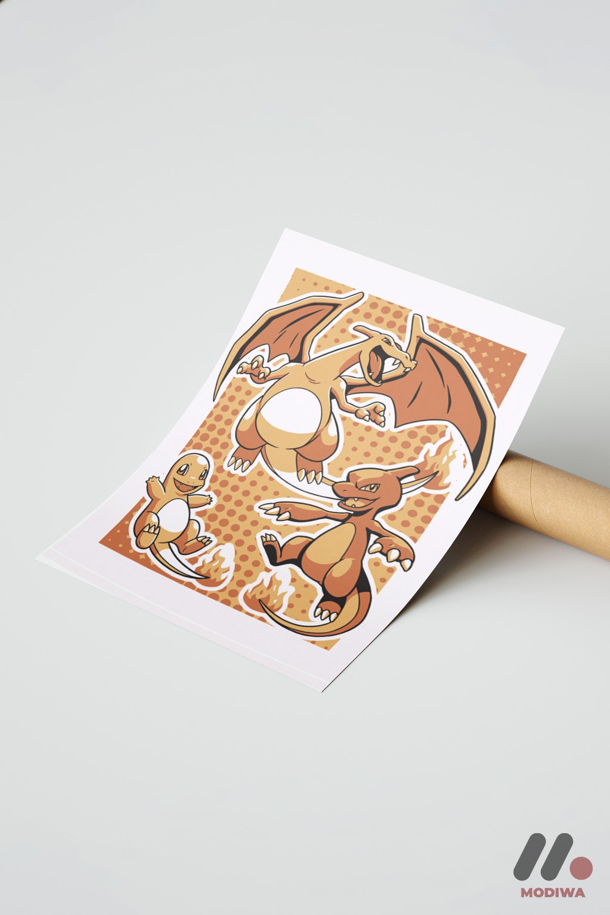 mdw-tbl-0097_ab7-4.jpg Pokemon Charmander Evrim Poster Duvar Tablosu, Anime Severlere Özel Hediye - Görsel 1
