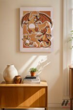 Pokemon Charmander Evrim Poster Duvar Tablosu, Anime Severlere Özel Hediye - Görsel 2