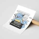 Pokemon Squirtle Poster Duvar Tablosu, Anime Severlere Özel Hediye