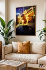 Pokemon Pikachu Neon Poster Duvar Tablosu, Anime Severlere Özel Hediye - Görsel 10