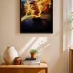 Pokemon Pikachu Neon Poster Duvar Tablosu, Anime Severlere Özel Hediye