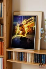 Pokemon Pikachu Neon Poster Duvar Tablosu, Anime Severlere Özel Hediye - Görsel 5