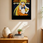 Sailor Moon Venus Poster siyah çerçeveli duvar tablosu, konsol üstündeki duvarda