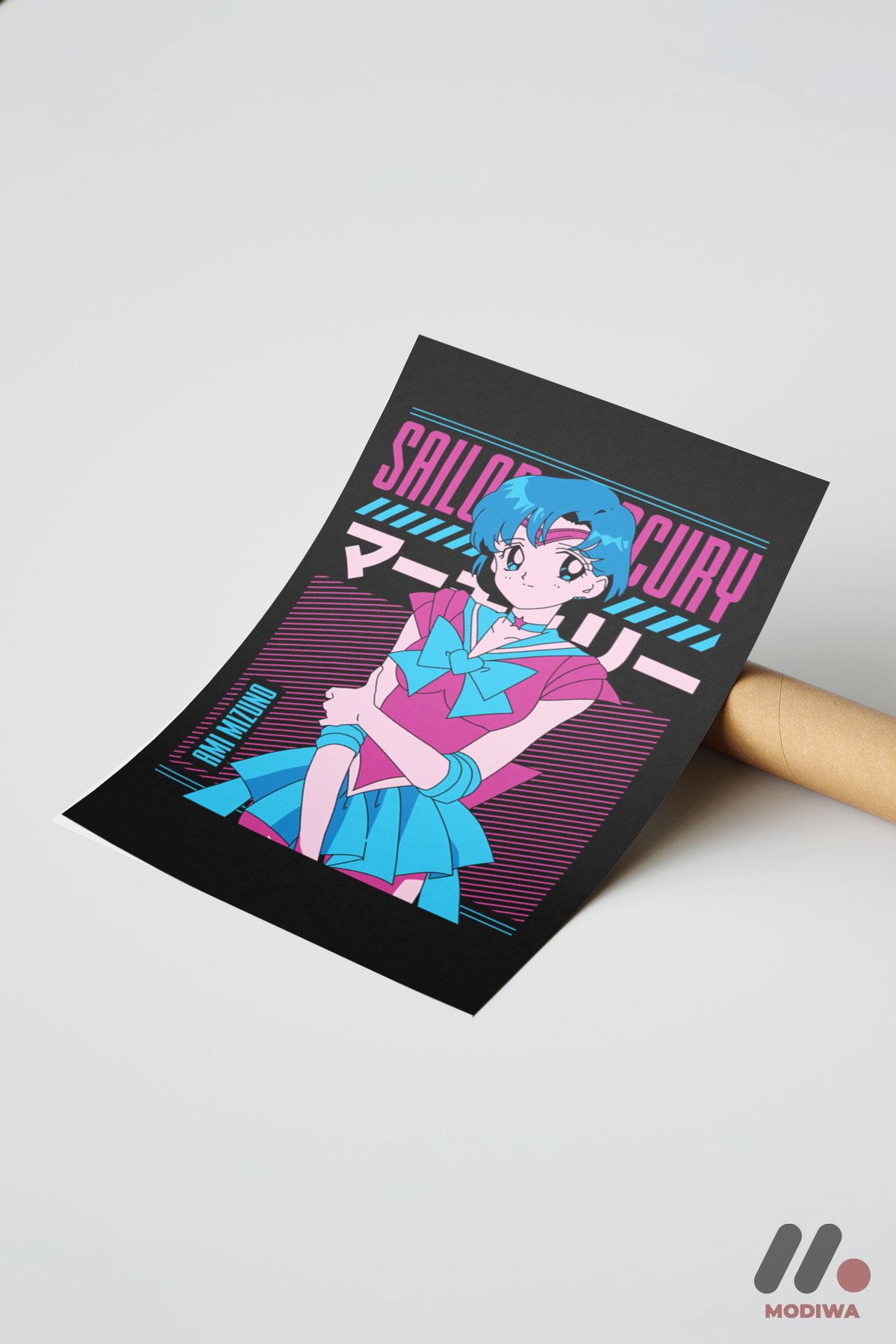 mdw-tbl-0102_ab7-4.jpg Sailor Moon Mercury Poster Duvar Tablosu, Anime Severlere Özel Hediye - Görsel 1