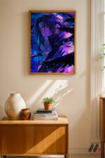 Sasuke Mor Efektli Poster Duvar Tablosu, Anime Severlere Özel Hediye - Görsel 8