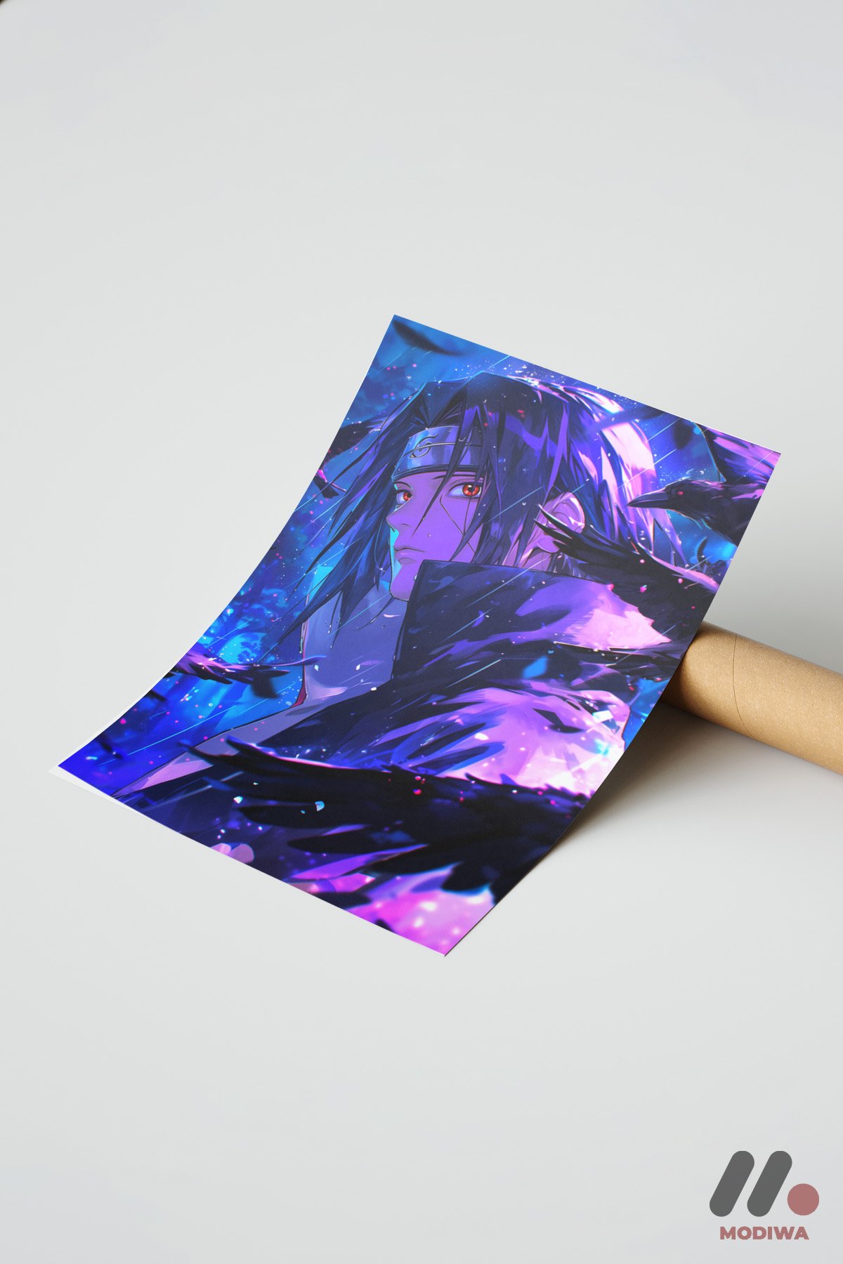 mdw-tbl-0104_ab7-4.jpg Sasuke Mor Efektli Poster Duvar Tablosu, Anime Severlere Özel Hediye - Görsel 1