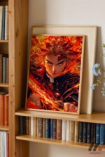 Demon Slayer Rengoku Poster Duvar Tablosu, Anime Severlere Özel Hediye - Görsel 5
