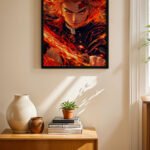 Demon Slayer Rengoku Poster Duvar Tablosu, Anime Severlere Özel Hediye