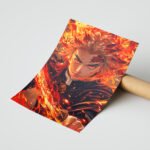 Demon Slayer Rengoku Poster Duvar Tablosu, Anime Severlere Özel Hediye