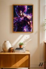 Dragon Ball Vegeta Mor Poster Duvar Tablosu, Anime Severlere Özel Hediye - Görsel 4