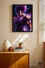 Dragon Ball Vegeta Mor Poster Duvar Tablosu, Anime Severlere Özel Hediye