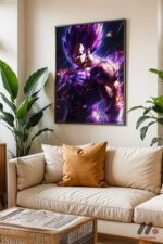 Dragon Ball Vegeta Mor Poster Duvar Tablosu, Anime Severlere Özel Hediye - Görsel 3