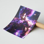 Dragon Ball Vegeta Mor Poster Duvar Tablosu, Anime Severlere Özel Hediye