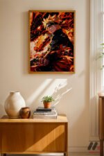 Naruto Alev Efektli Poster Duvar Tablosu, Anime Severlere Özel Hediye - Görsel 4
