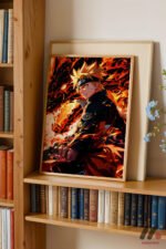 Naruto Alev Efektli Poster Duvar Tablosu, Anime Severlere Özel Hediye - Görsel 5