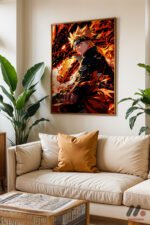 Naruto Alev Efektli Poster Duvar Tablosu, Anime Severlere Özel Hediye - Görsel 6