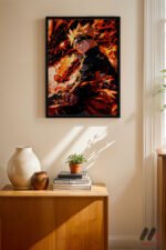 Naruto Alev Efektli Poster Duvar Tablosu, Anime Severlere Özel Hediye