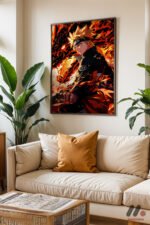 Naruto Alev Efektli Poster Duvar Tablosu, Anime Severlere Özel Hediye - Görsel 3