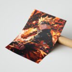 Naruto Alev Efektli Poster Duvar Tablosu, Anime Severlere Özel Hediye