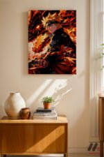 Naruto Alev Efektli Poster Duvar Tablosu, Anime Severlere Özel Hediye - Görsel 8