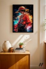 One Piece Luffy Uzay Poster Duvar Tablosu, Anime Severlere Özel Hediye