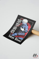 Tokyo Ghoul Kaneki Maske Poster Duvar Tablosu, Anime Severlere Özel Hediye - Görsel 7