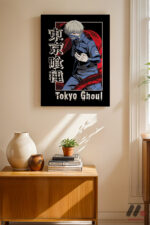 Tokyo Ghoul Kaneki Maske Poster Duvar Tablosu, Anime Severlere Özel Hediye - Görsel 8