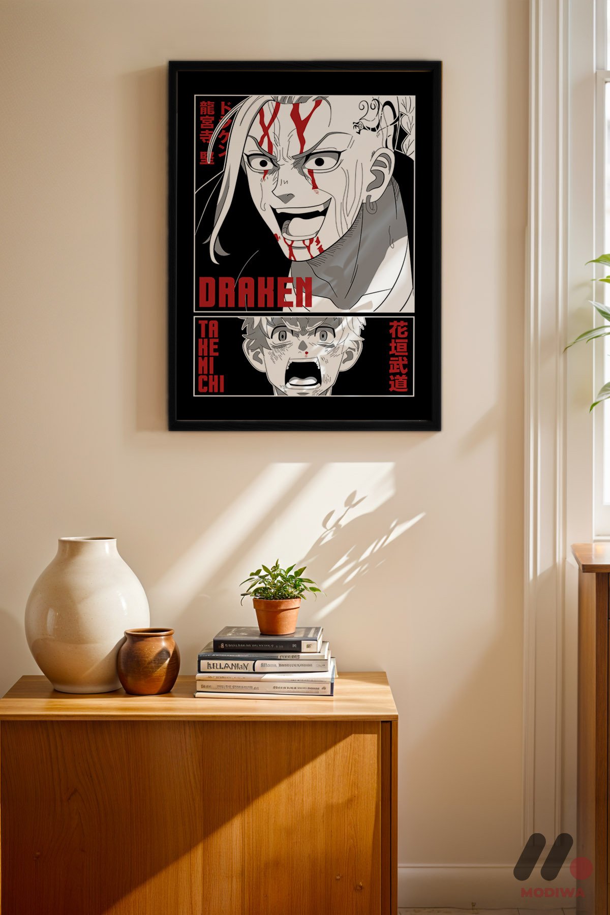 Tokyo Revengers Draken Poster siyah çerçeveli duvar tablosu, konsol üstündeki duvarda