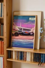 Miami Grand Prix Yarış Afişi Duvar Tablosu, Oto Severlere Özel Hediye - Görsel 5