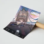 Londra E-Prix Elektrikli Yarış Afişi Duvar Tablosu, Oto Severlere Özel Hediye