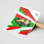 Monza Yarış Arabası Grafik Afiş Duvar Tablosu, Oto Severlere Özel Hediye