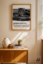 Honda Civic EK JDM Araba Posteri Duvar Tablosu, Oto Severlere Özel Hediye - Görsel 4