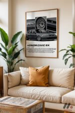 Honda Civic EK JDM Araba Posteri Duvar Tablosu, Oto Severlere Özel Hediye - Görsel 6