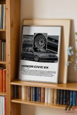 Honda Civic EK JDM Araba Posteri Duvar Tablosu, Oto Severlere Özel Hediye - Görsel 2