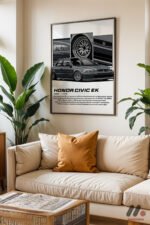 Honda Civic EK JDM Araba Posteri Duvar Tablosu, Oto Severlere Özel Hediye - Görsel 6