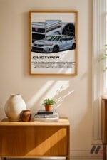 Honda Civic Type R JDM Poster Duvar Tablosu, Oto Severlere Özel Hediye - Görsel 4