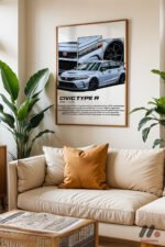 Honda Civic Type R JDM Poster Duvar Tablosu, Oto Severlere Özel Hediye - Görsel 6