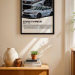Honda Civic Type R JDM Poster Duvar Tablosu, Oto Severlere Özel Hediye