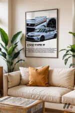 Honda Civic Type R JDM Poster Duvar Tablosu, Oto Severlere Özel Hediye - Görsel 3
