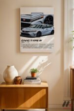 Honda Civic Type R JDM Poster Duvar Tablosu, Oto Severlere Özel Hediye - Görsel 8