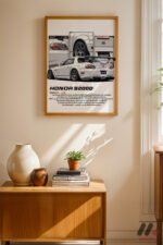 Honda S2000 Beyaz JDM Poster Duvar Tablosu, Oto Severlere Özel Hediye - Görsel 4