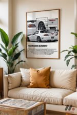 Honda S2000 Beyaz JDM Poster Duvar Tablosu, Oto Severlere Özel Hediye - Görsel 10