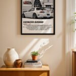 Honda S2000 Beyaz JDM Poster Duvar Tablosu, Oto Severlere Özel Hediye